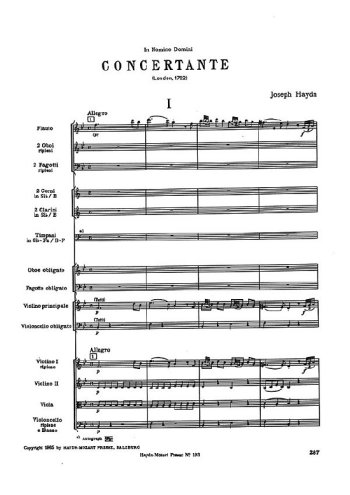 Symphonie concertante en Sib Partitions gratuites